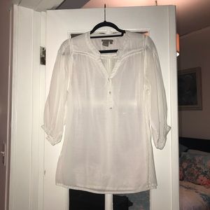 White Slightly Sheer Blouse